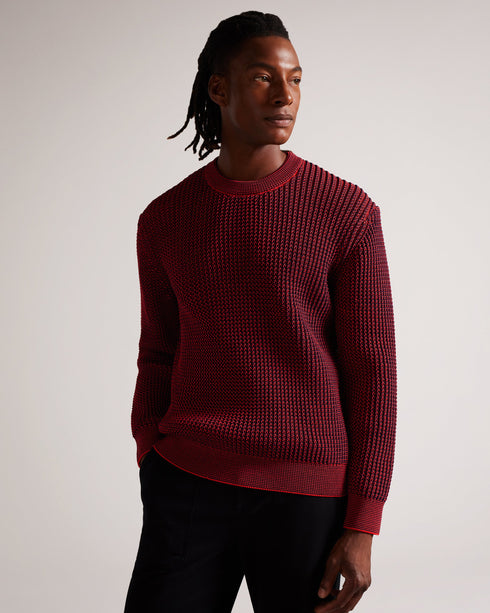 REDEER-Tops-LS Oversized Twisted Yarn Crew- Ted Baker Romania